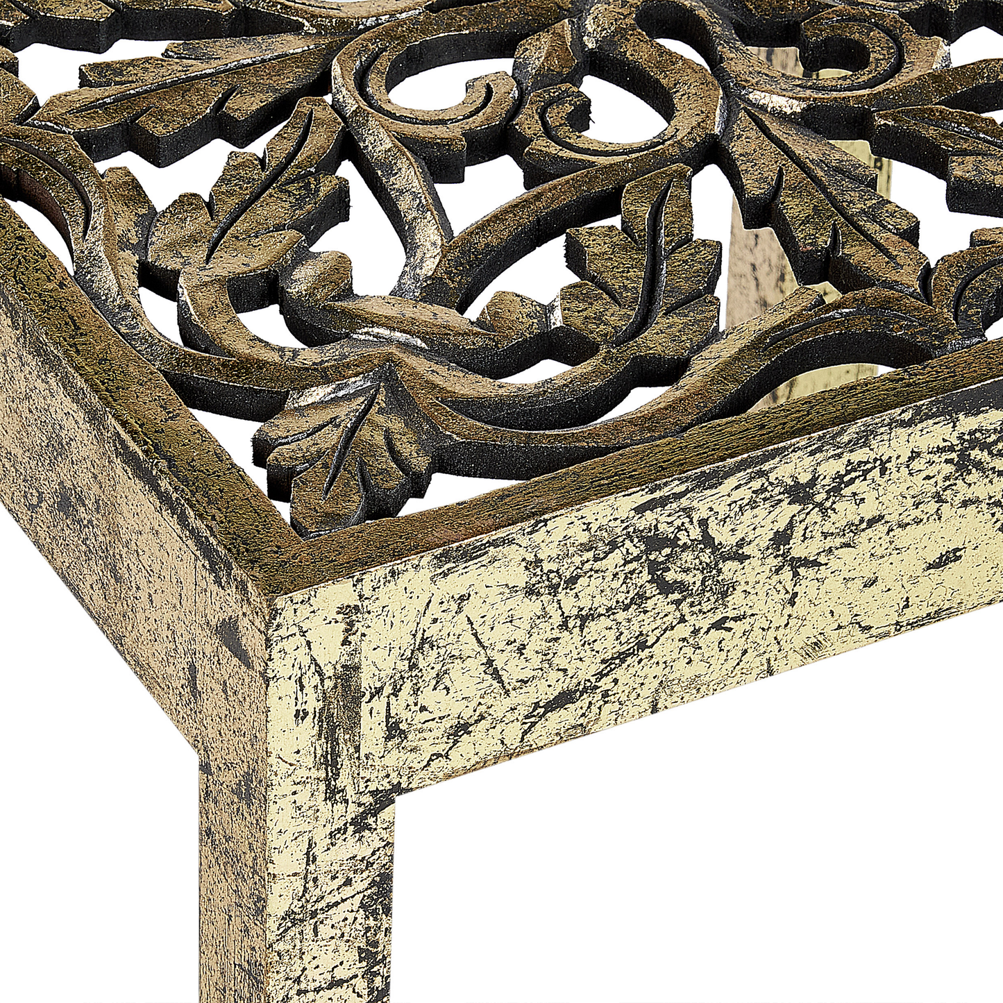 Beistelltisch gold / schwarz quadratisch 40 x 40 cm PALASI