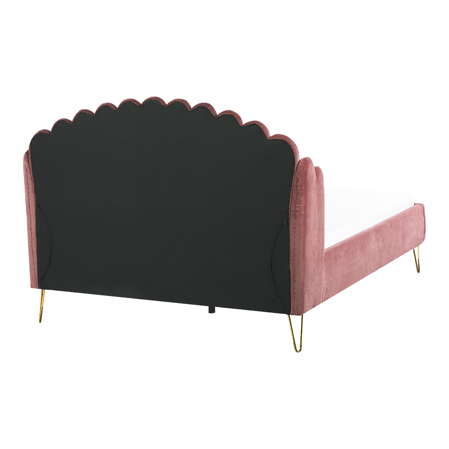 Bett mit Lattenrost Samtstoff AMBILLOU 140 x 200 cm Rosa