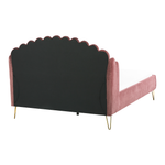 Bett mit Lattenrost Samtstoff AMBILLOU 140 x 200 cm Rosa