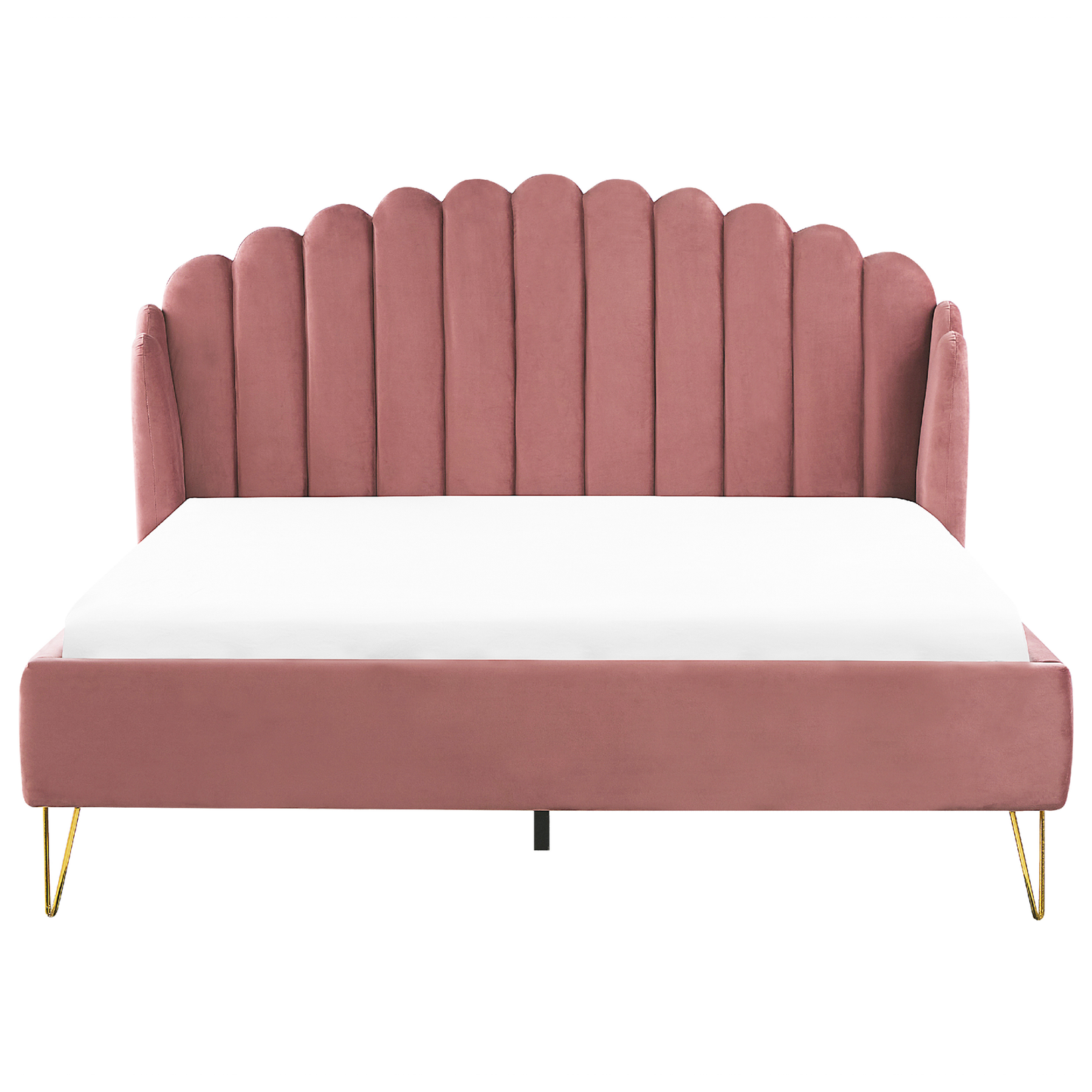 Bett mit Lattenrost Samtstoff AMBILLOU 180 x 200 cm Rosa