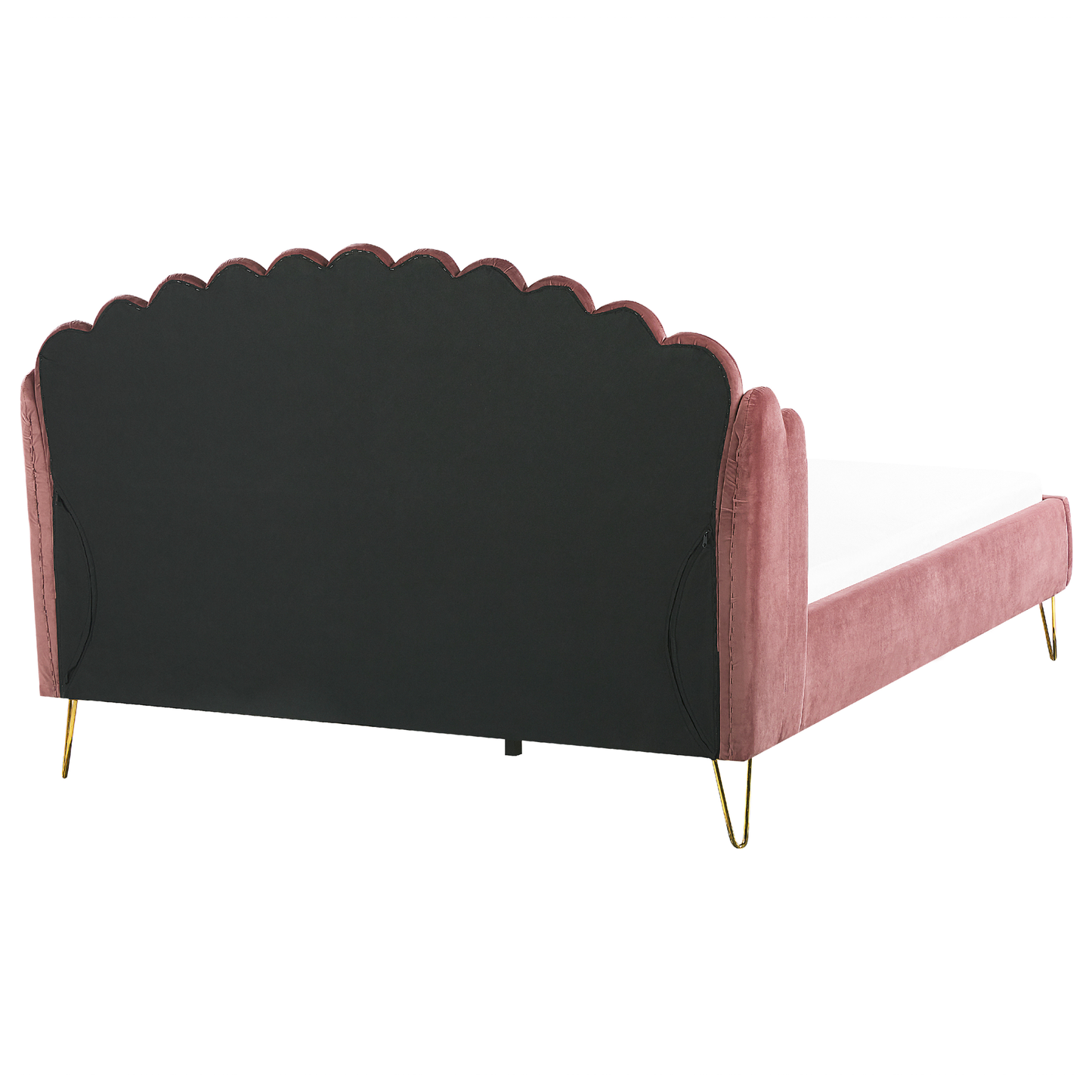 Bett mit Lattenrost Samtstoff AMBILLOU 180 x 200 cm Rosa