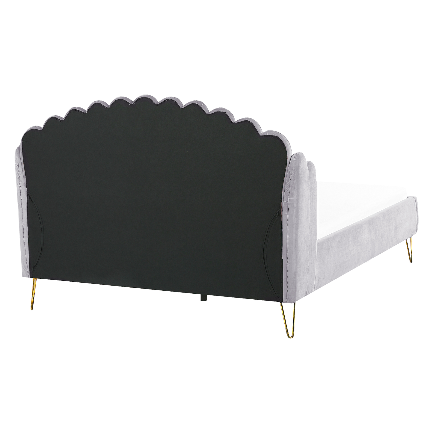 Bett mit Lattenrost Samtstoff AMBILLOU 160 x 200 cm Hellgrau