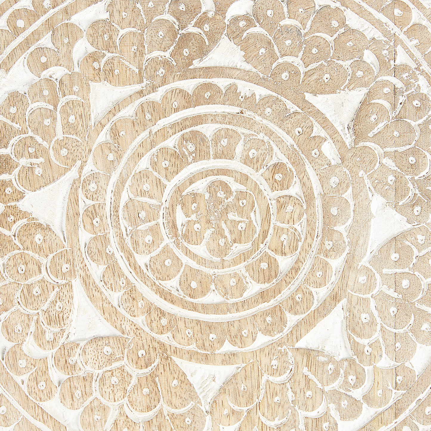 Beistelltisch 2er Set Mangoholz hellbraun / weiss rund UDAY