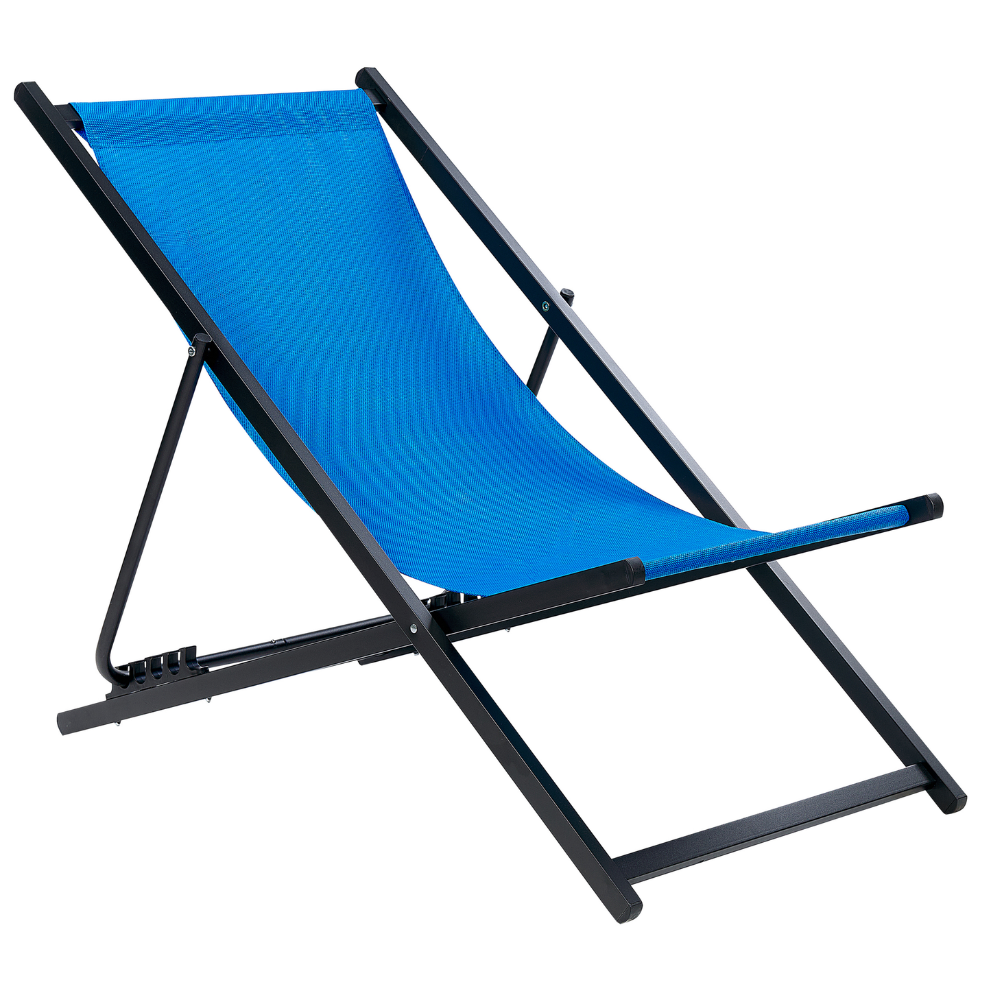 Liegestuhl Aluminium schwarz Textilbespannung blau LOCRI II