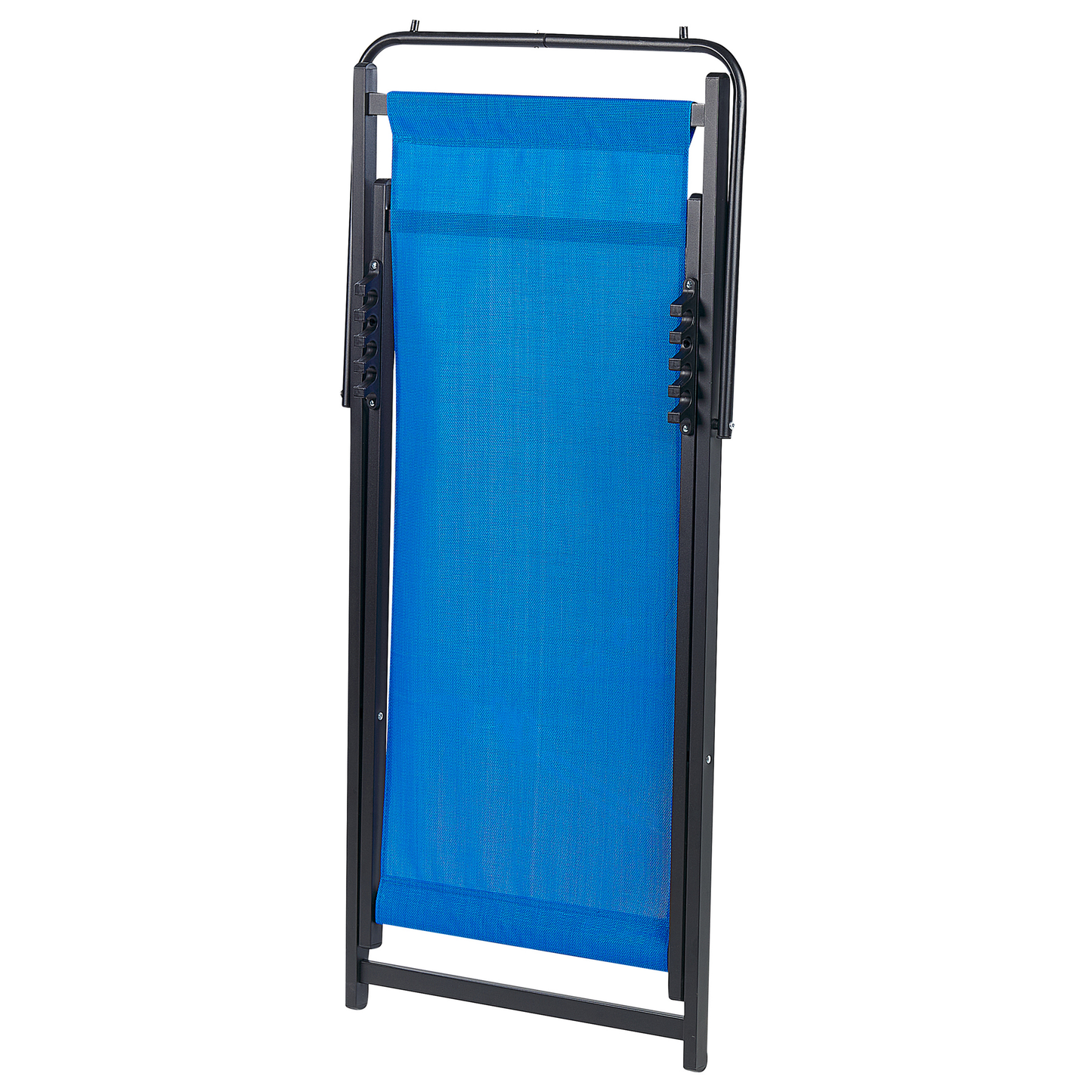 Liegestuhl Aluminium schwarz Textilbespannung blau LOCRI II