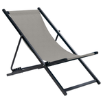 Liegestuhl Aluminium schwarz Textilbespannung grau LOCRI II