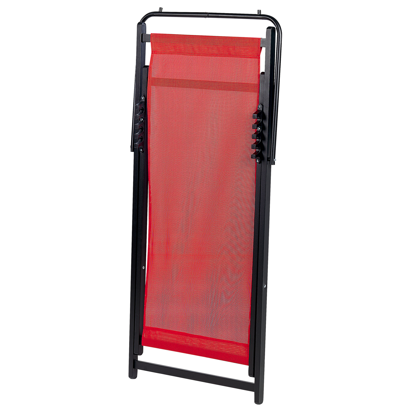 Liegestuhl Aluminium schwarz Textilbespannung rot LOCRI II