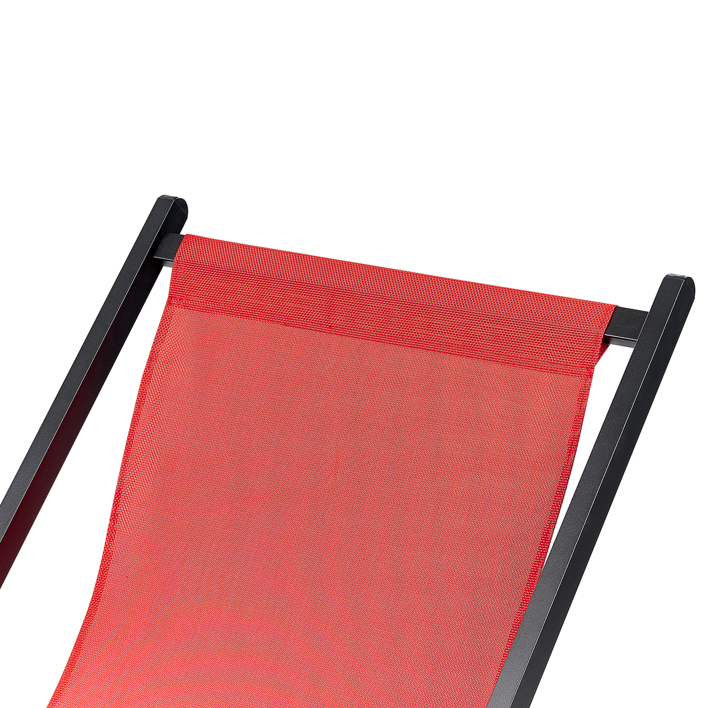 Liegestuhl Aluminium schwarz Textilbespannung rot LOCRI II