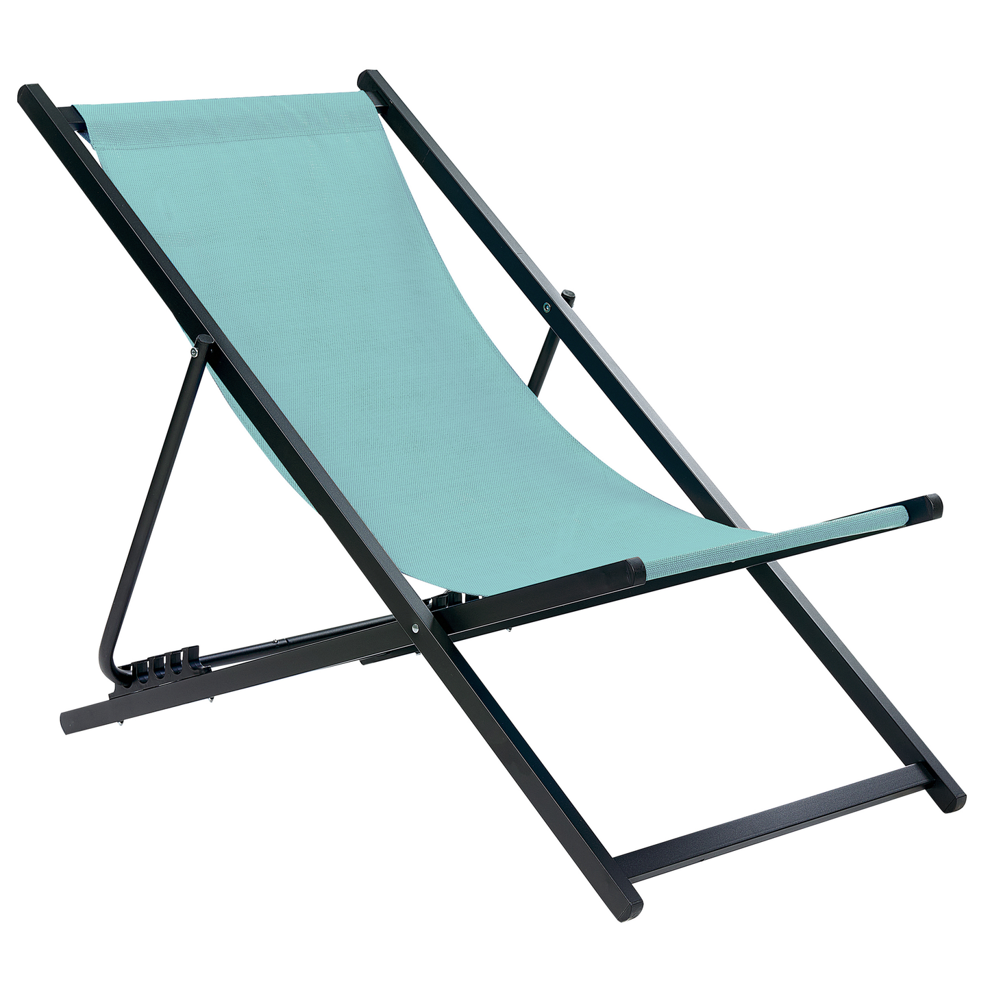 Liegestuhl Aluminium schwarz Textilbespannung türkis LOCRI II