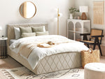 Bett mit Stauraum Samtstoff ROCHEFORT 140 x 200 cm Beige