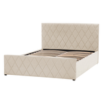 Bett mit Stauraum Samtstoff ROCHEFORT 140 x 200 cm Beige