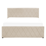 Bett mit Stauraum Samtstoff ROCHEFORT 140 x 200 cm Beige