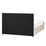 Bett mit Stauraum Samtstoff ROCHEFORT 140 x 200 cm Beige