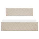 Bett mit Stauraum Samtstoff ROCHEFORT 160 x 200 cm Beige