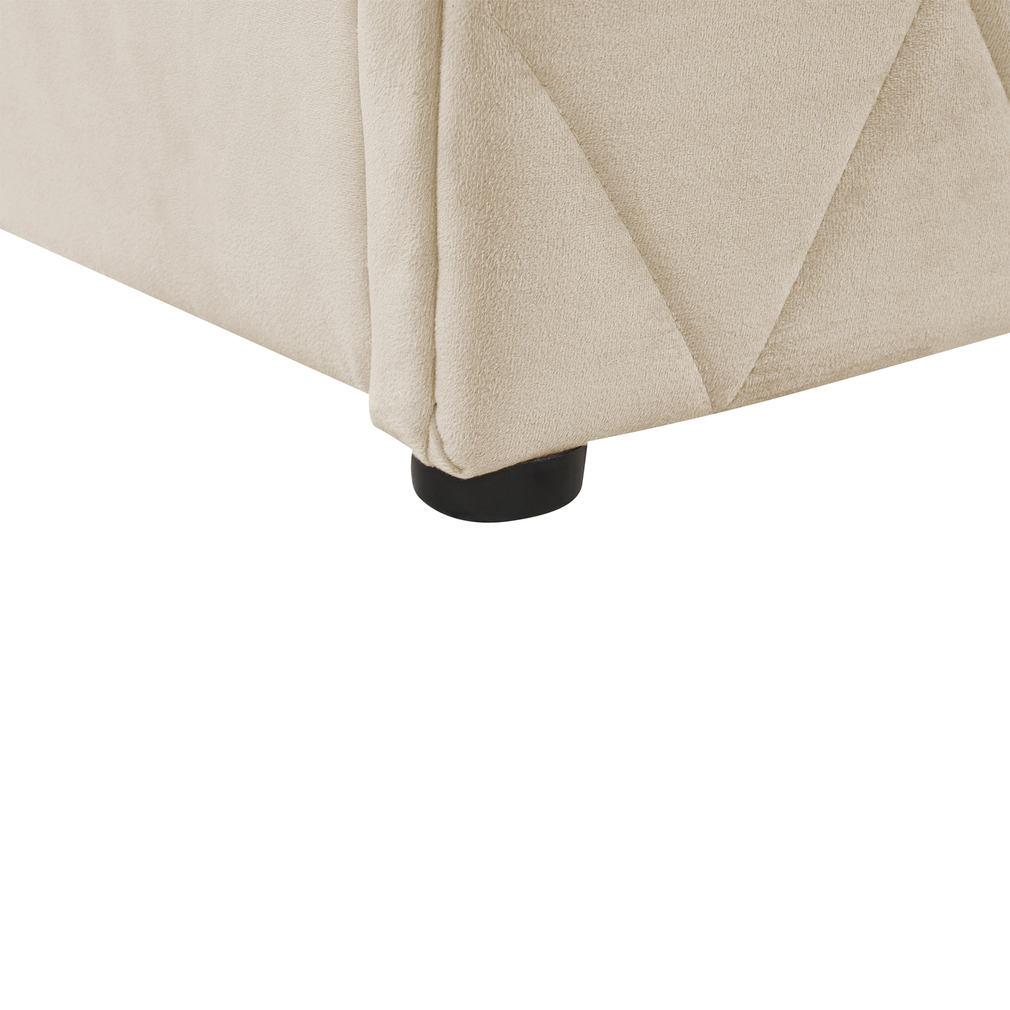 Bett mit Stauraum Samtstoff ROCHEFORT 160 x 200 cm Beige