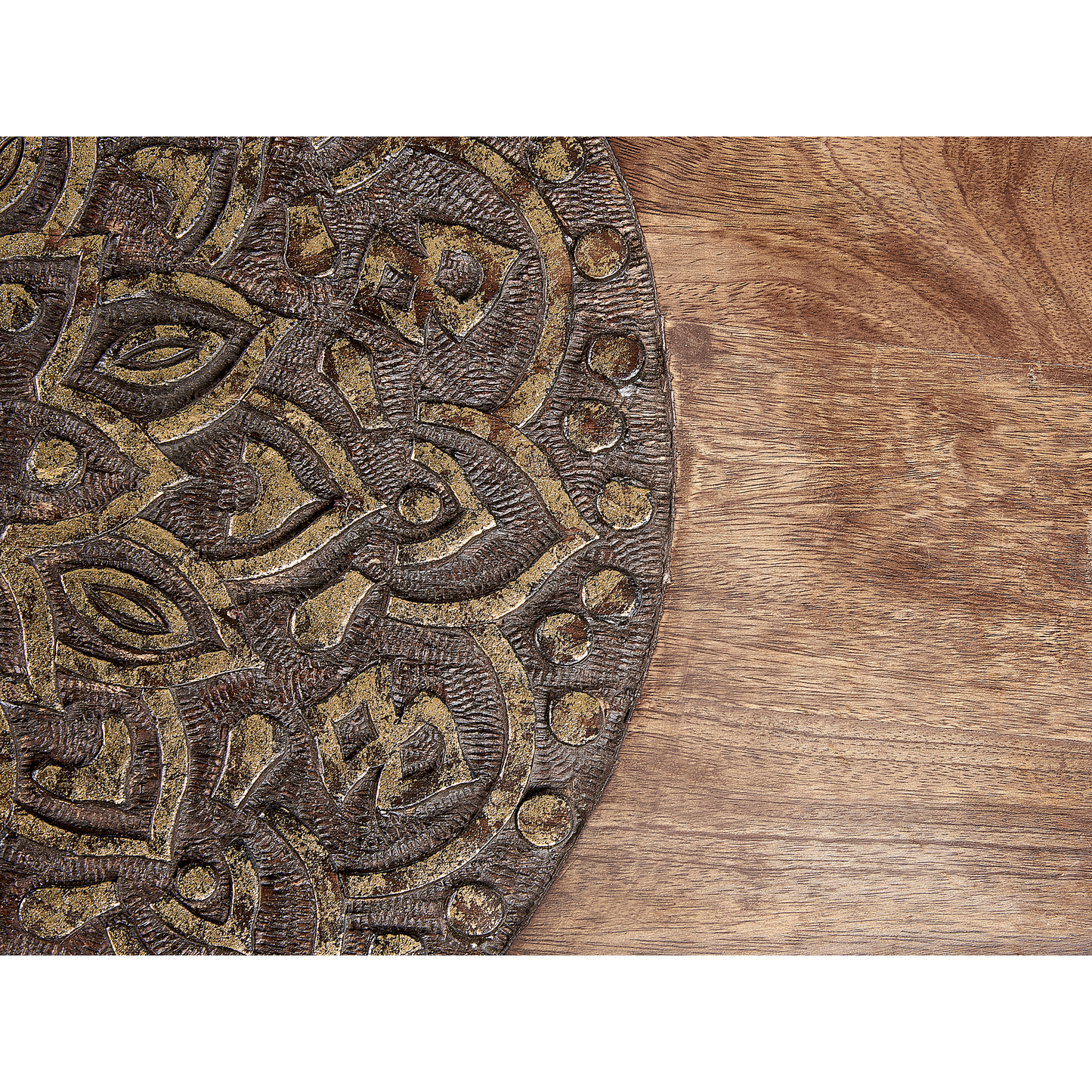 Beistelltisch 2er Set Mangoholz dunkelbraun oval KHETUA