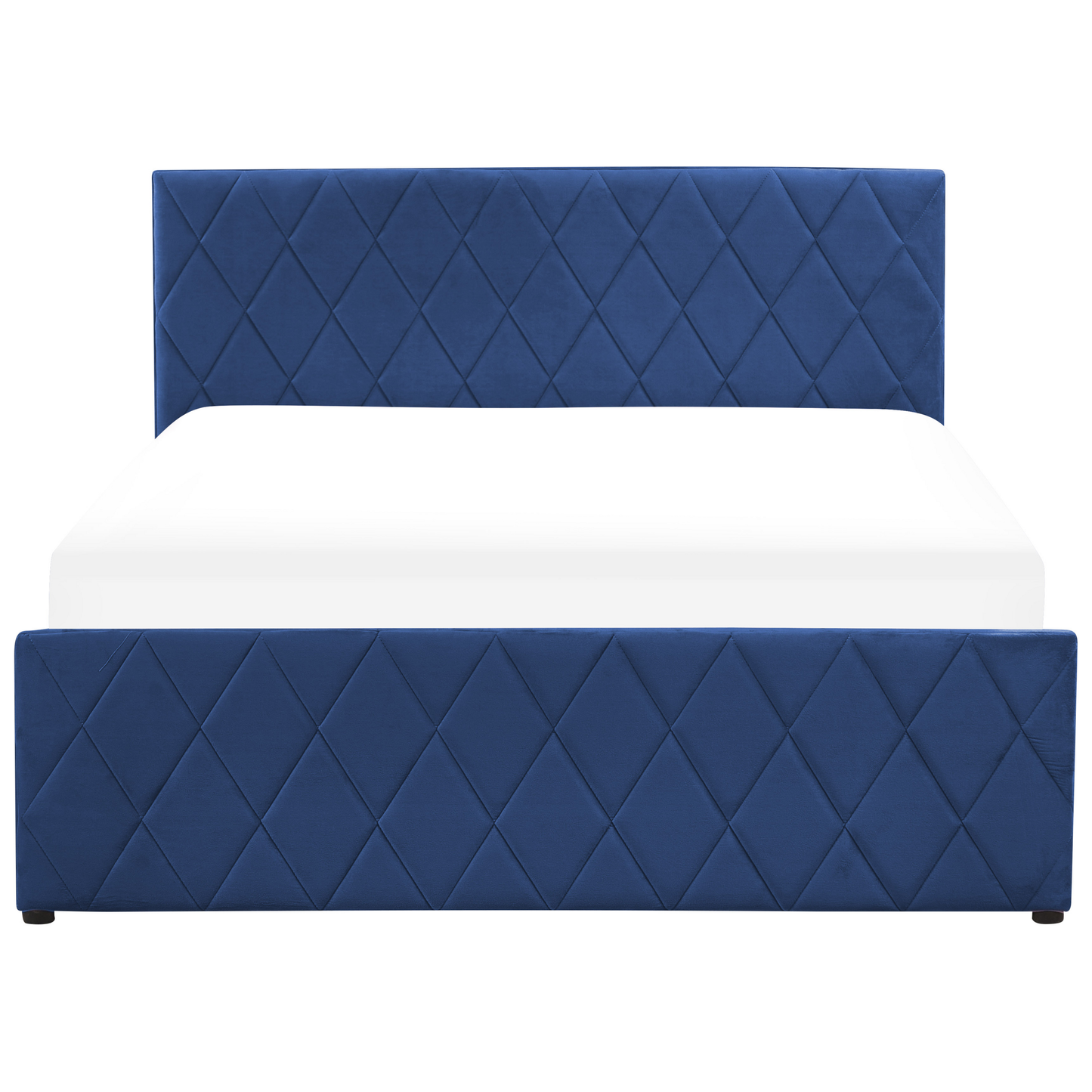 Bett mit Stauraum Samtstoff ROCHEFORT 140 x 200 cm Marineblau