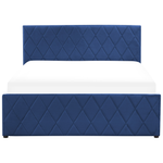 Bett mit Stauraum Samtstoff ROCHEFORT 140 x 200 cm Marineblau