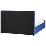 Bett mit Stauraum Samtstoff ROCHEFORT 140 x 200 cm Marineblau