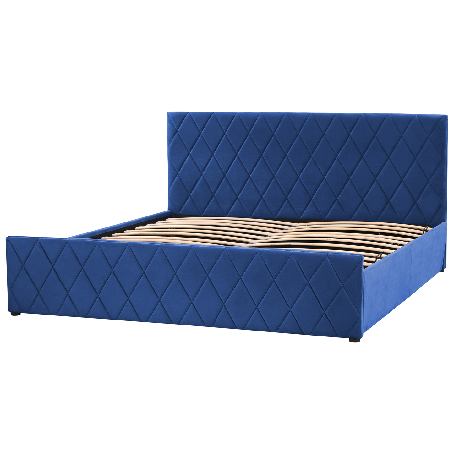 Bett mit Stauraum Samtstoff ROCHEFORT 180 x 200 cm Marineblau