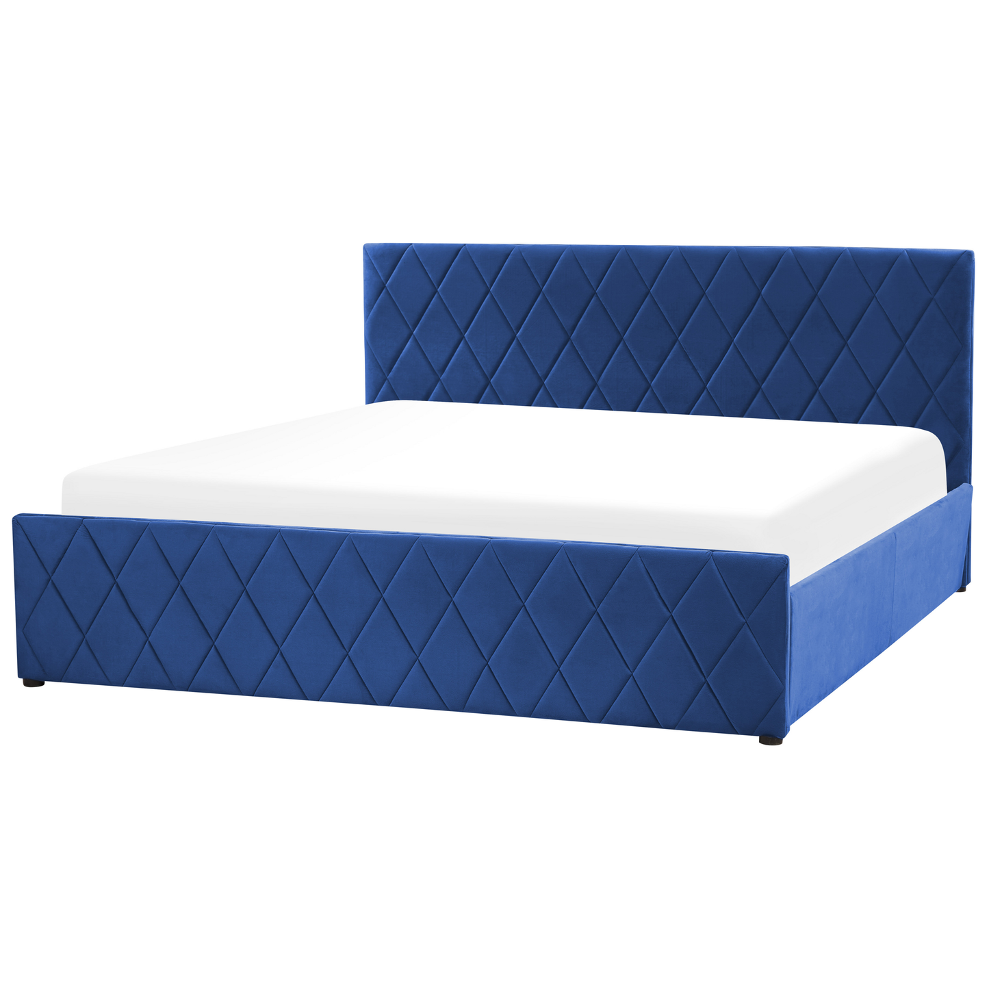 Bett mit Stauraum Samtstoff ROCHEFORT 180 x 200 cm Marineblau