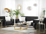 Sofa Set Samtstoff schwarz 5-Sitzer ABERDEEN