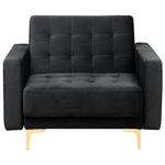 Sofa Set Samtstoff schwarz 5-Sitzer ABERDEEN