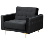 Sofa Set Samtstoff schwarz 5-Sitzer ABERDEEN