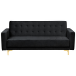 Sofa Set Samtstoff schwarz 5-Sitzer ABERDEEN