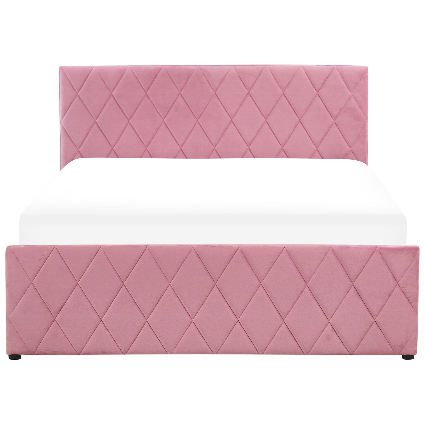 Bett mit Stauraum Samtstoff ROCHEFORT 140 x 200 cm Rosa