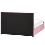 Bett mit Stauraum Samtstoff ROCHEFORT 140 x 200 cm Rosa