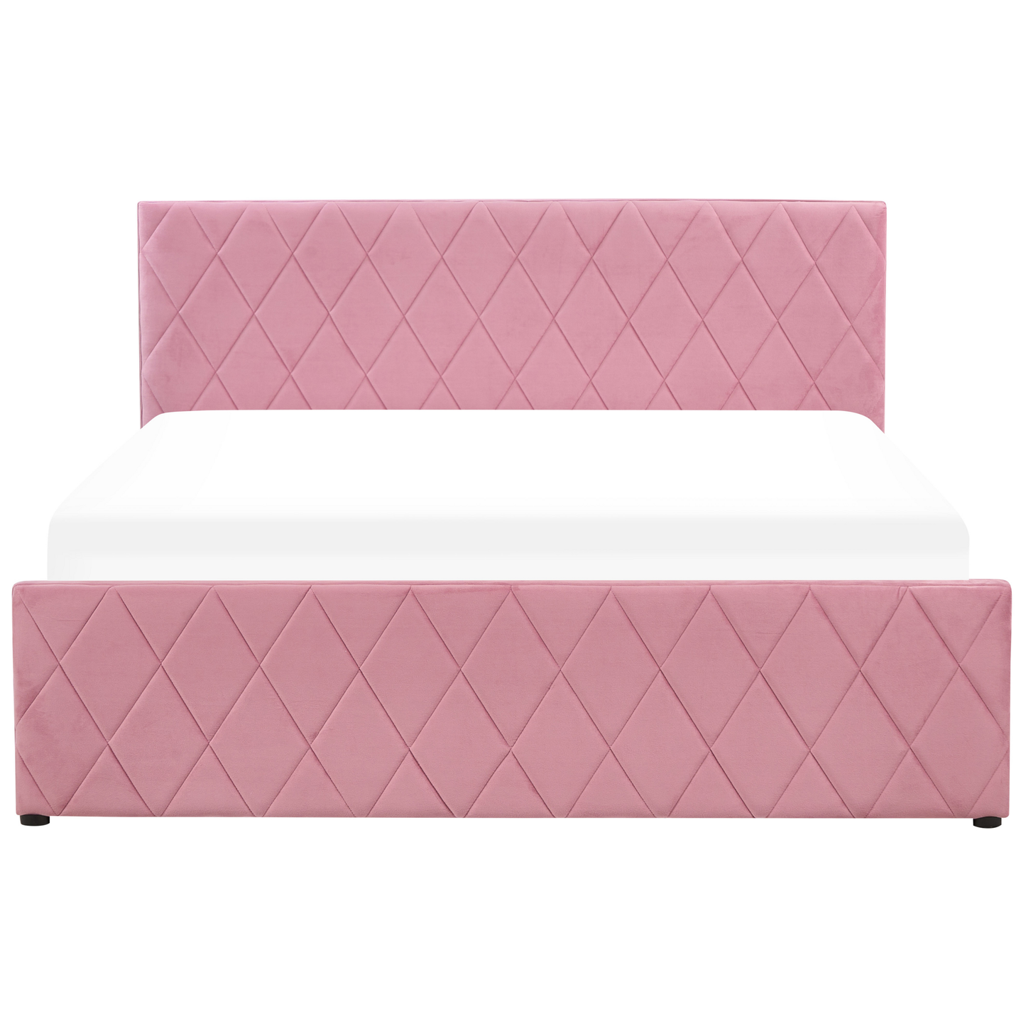 Bett mit Stauraum Samtstoff ROCHEFORT 160 x 200 cm Rosa