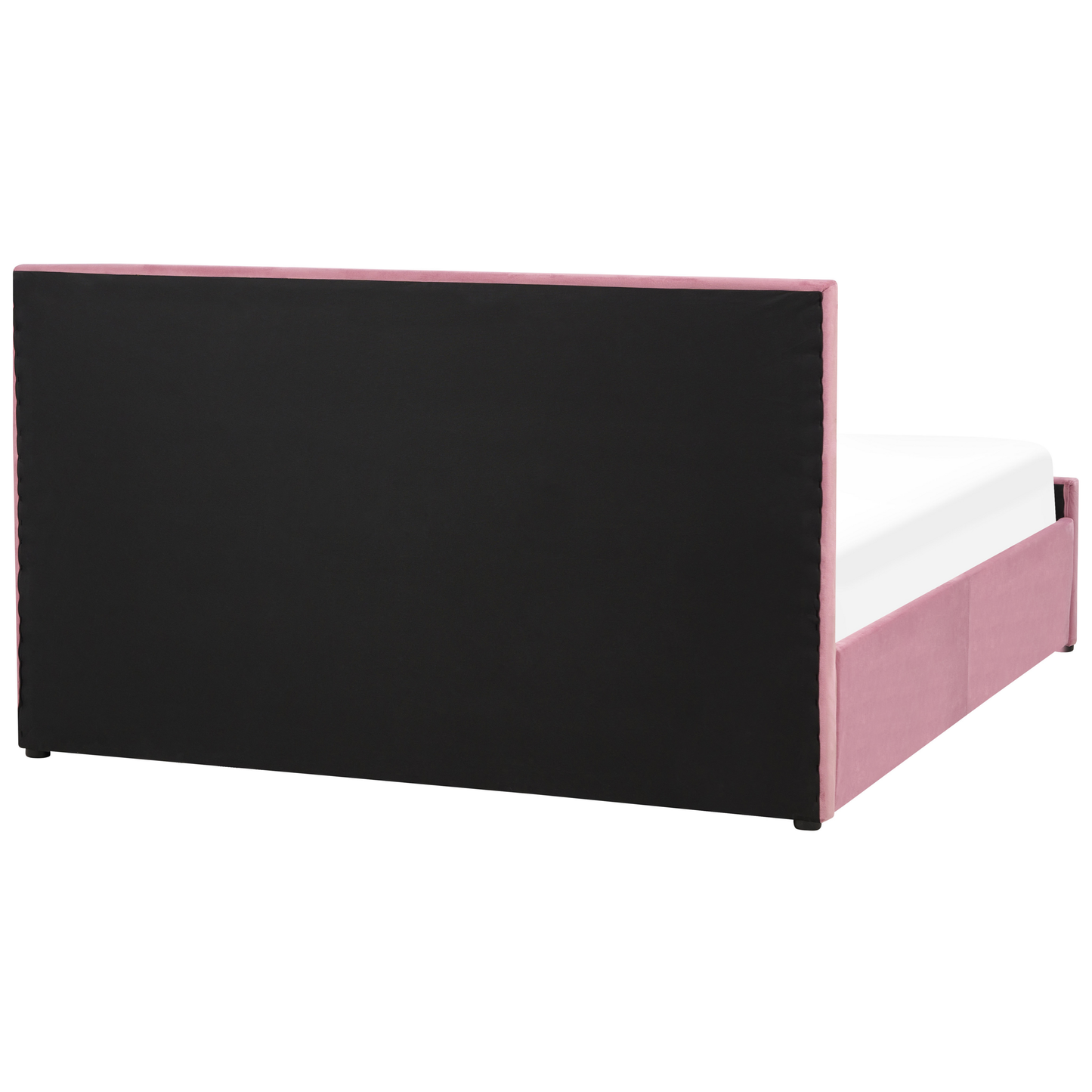 Bett mit Stauraum Samtstoff ROCHEFORT 160 x 200 cm Rosa