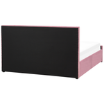 Bett mit Stauraum Samtstoff ROCHEFORT 160 x 200 cm Rosa