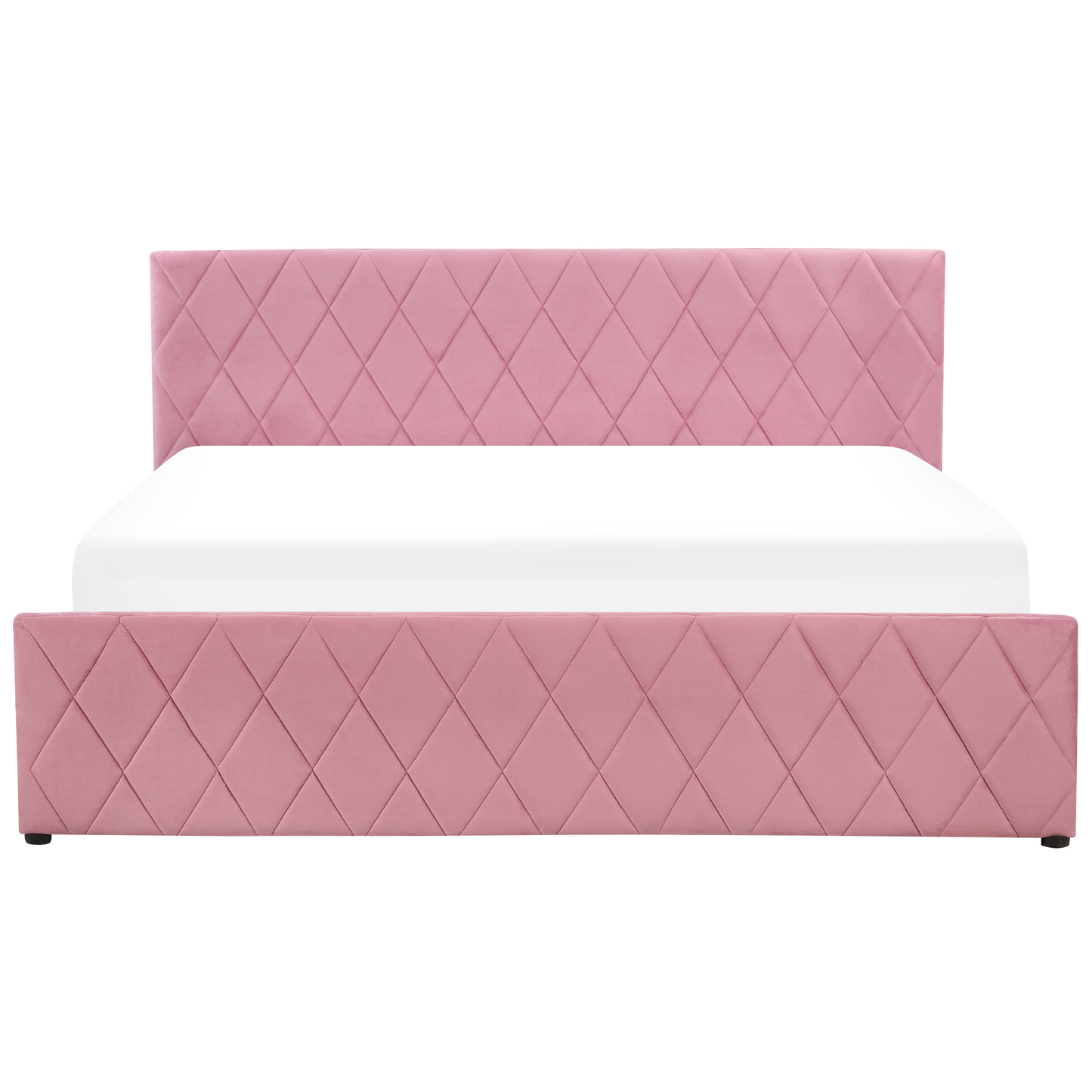 Bett mit Stauraum Samtstoff ROCHEFORT 180 x 200 cm Rosa