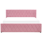 Bett mit Stauraum Samtstoff ROCHEFORT 180 x 200 cm Rosa