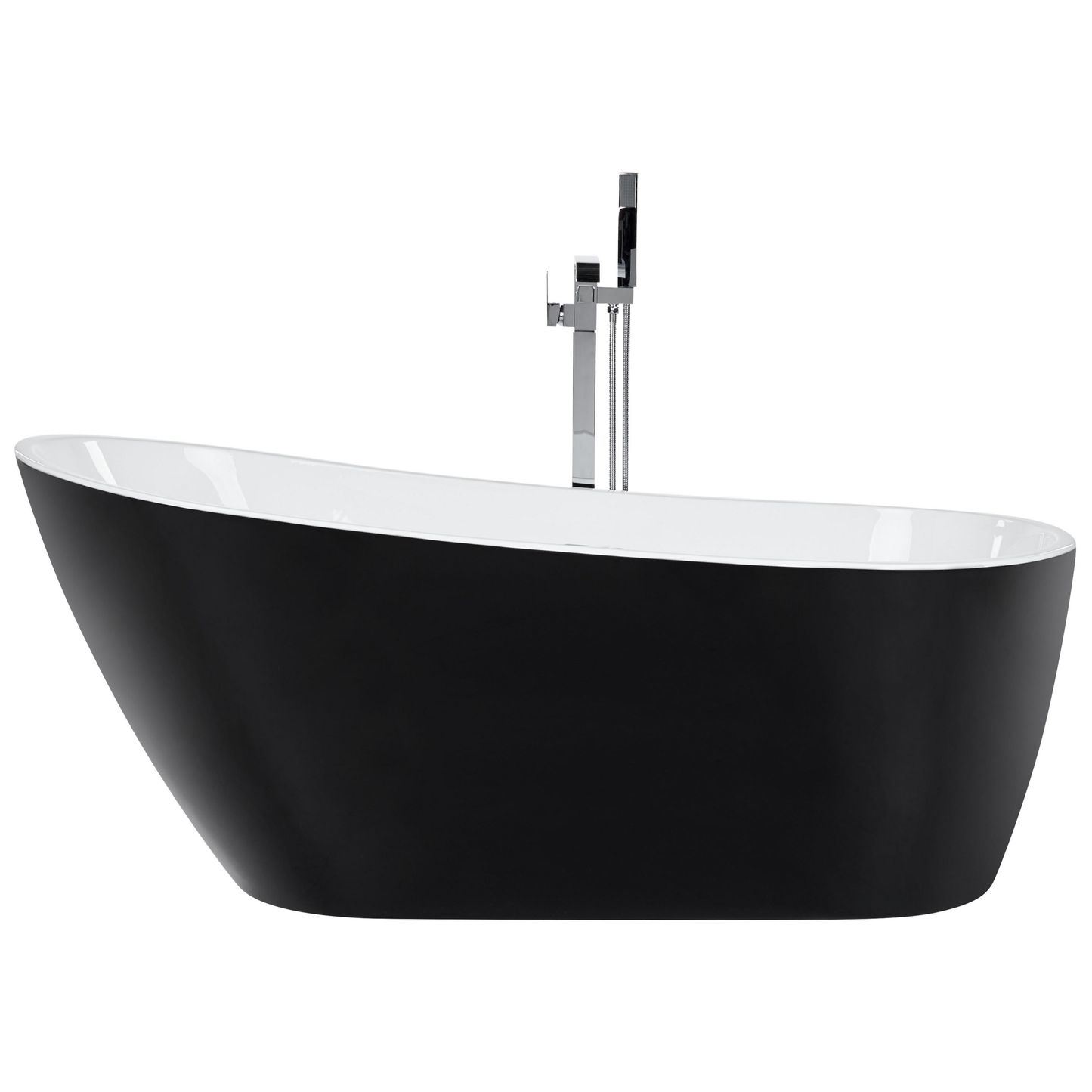 Badewanne freistehend schwarz oval 170 x 78 cm SOLARTE