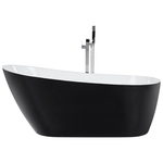 Badewanne freistehend schwarz oval 170 x 78 cm SOLARTE