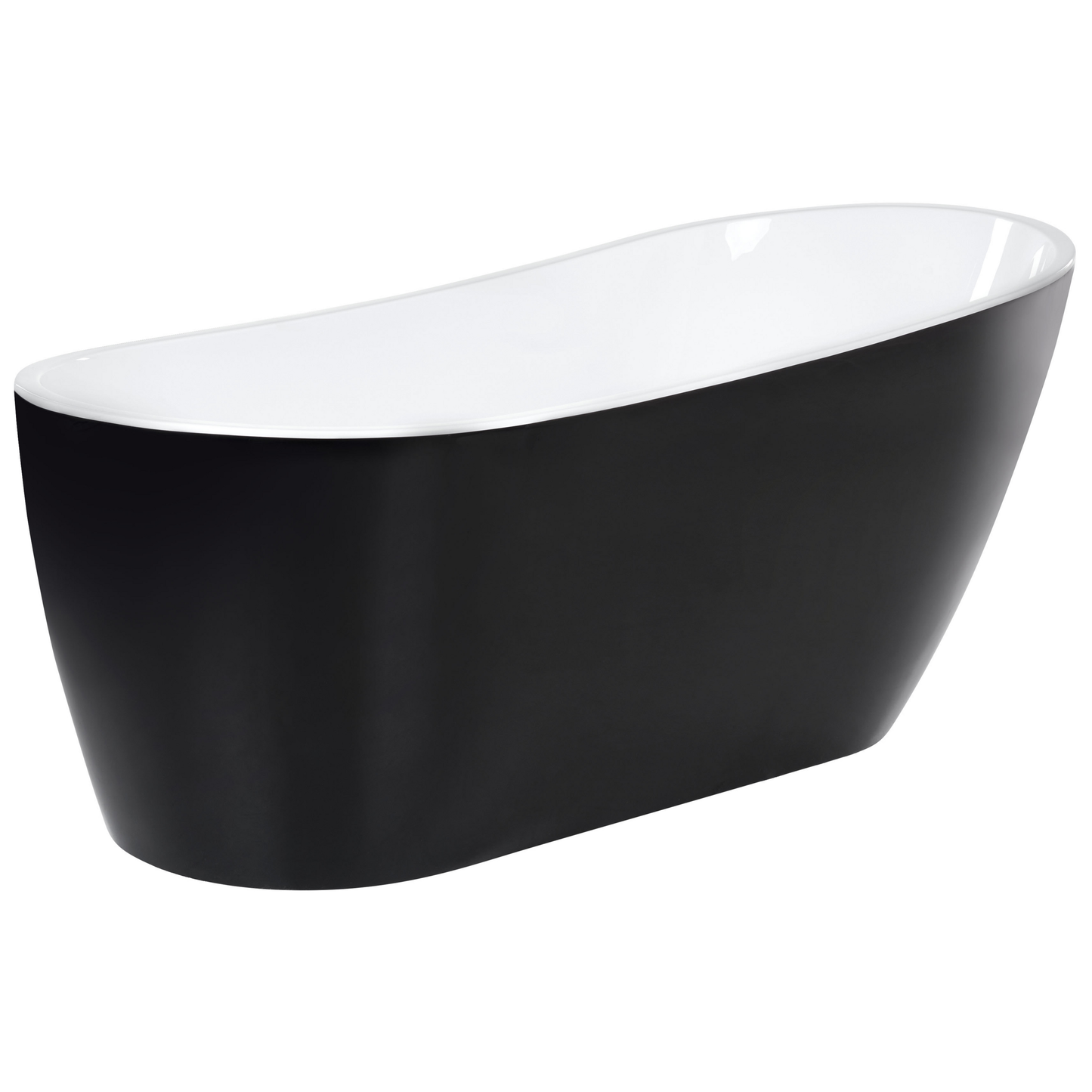 Badewanne freistehend schwarz oval 170 x 78 cm SOLARTE