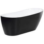 Badewanne freistehend schwarz oval 170 x 78 cm SOLARTE