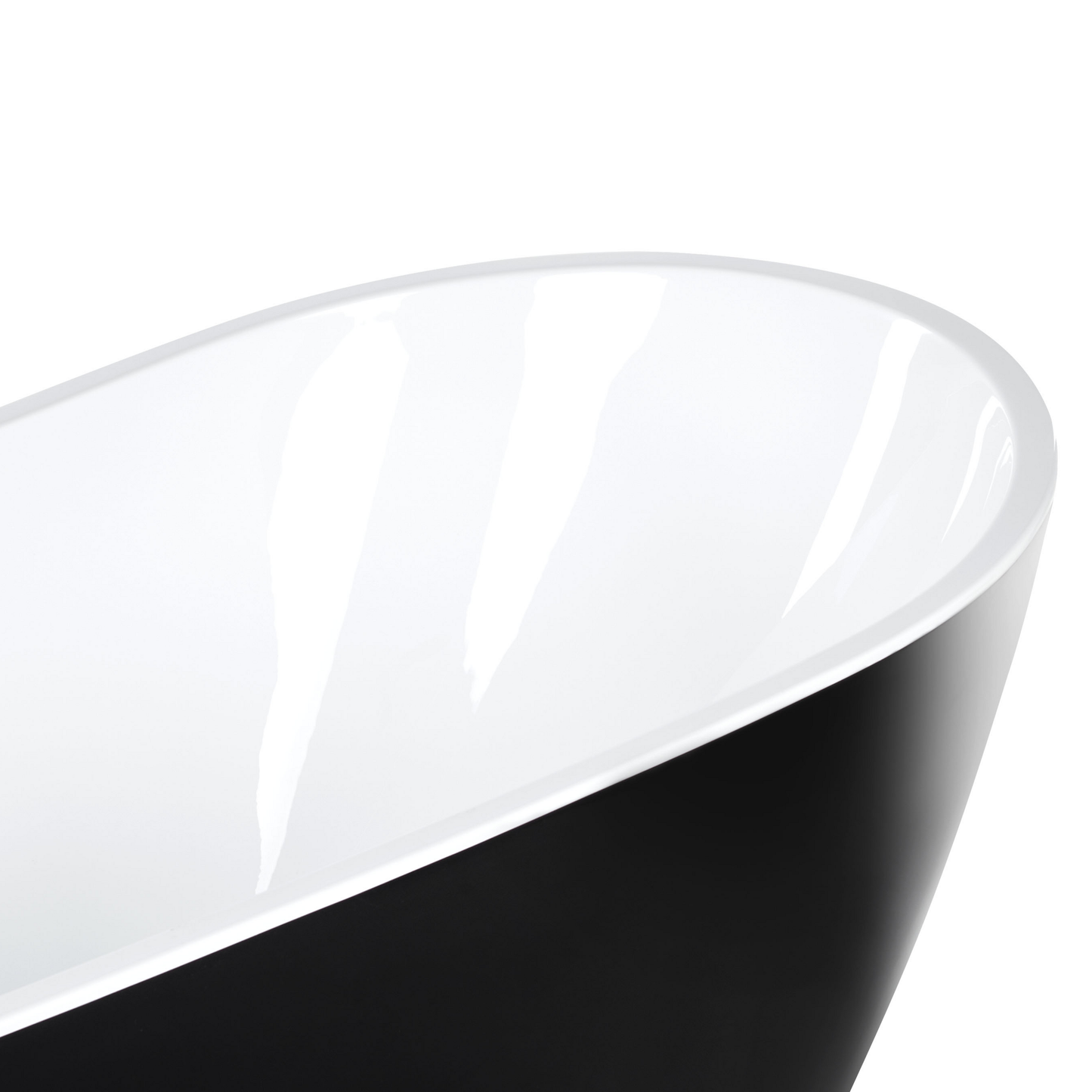 Badewanne freistehend schwarz oval 170 x 78 cm SOLARTE