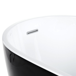 Badewanne freistehend schwarz oval 170 x 78 cm SOLARTE