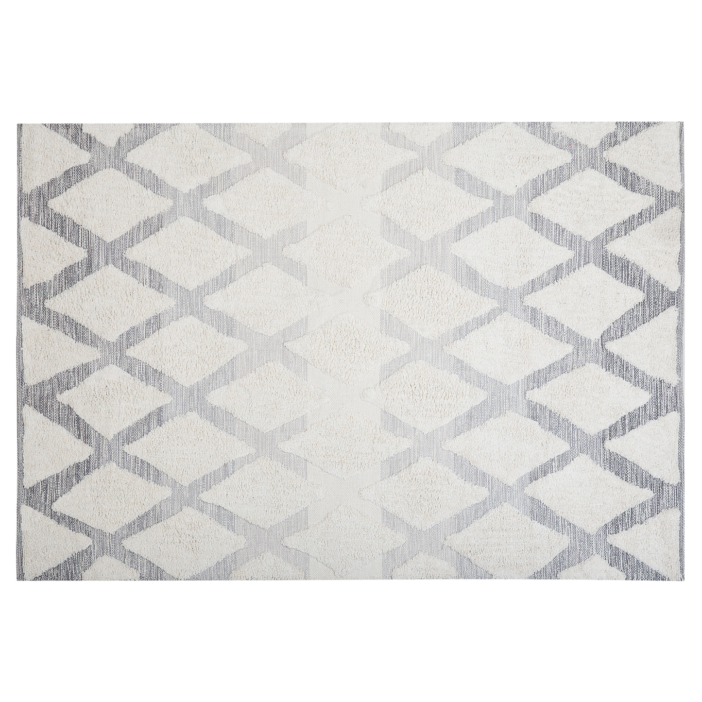 Teppich hellbeige / grau 140 x 200 cm geometrisches Muster Shaggy PENDIK