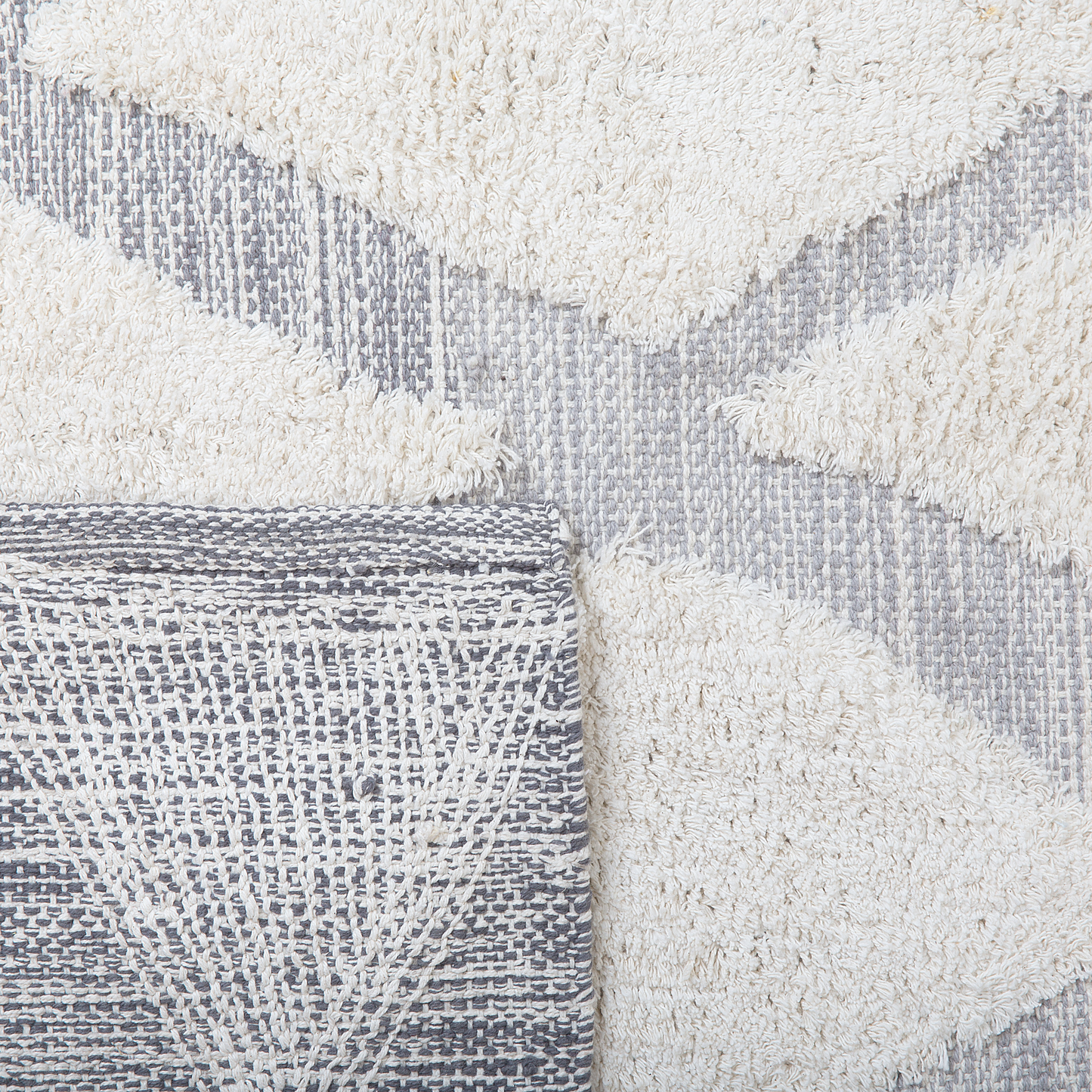 Teppich hellbeige / grau 140 x 200 cm geometrisches Muster Shaggy PENDIK