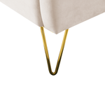 Bett mit Lattenrost Samtstoff AMBILLOU 140 x 200 cm Hellbeige