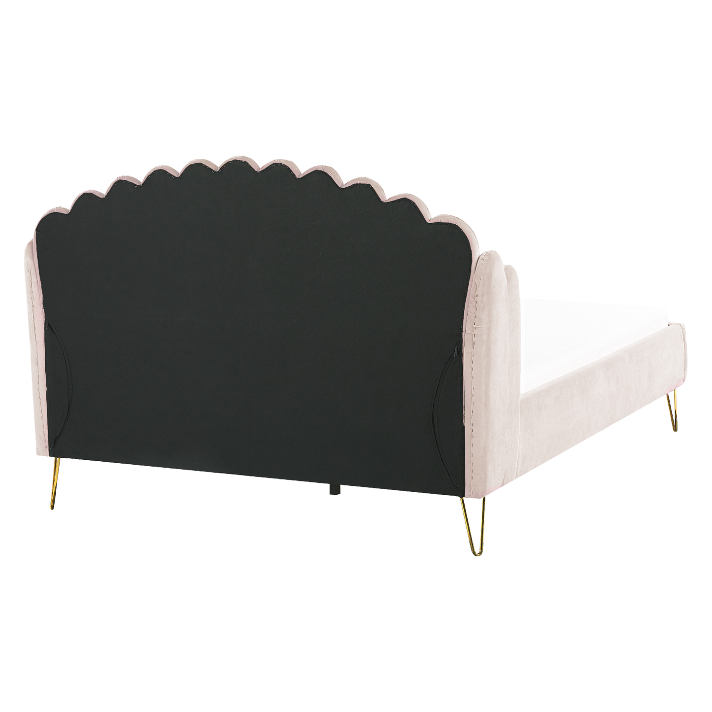 Bett mit Lattenrost Samtstoff AMBILLOU 160 x 200 cm Hellbeige