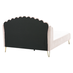 Bett mit Lattenrost Samtstoff AMBILLOU 160 x 200 cm Hellbeige