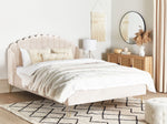 Bett mit Lattenrost Samtstoff AMBILLOU 180 x 200 cm Hellbeige