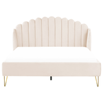 Bett mit Lattenrost Samtstoff AMBILLOU 180 x 200 cm Hellbeige