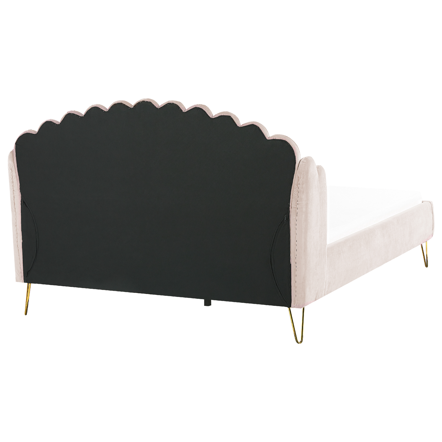 Bett mit Lattenrost Samtstoff AMBILLOU 180 x 200 cm Hellbeige